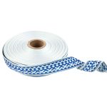Лента (тесьма) жаккардовая 24.0 мм / 25 метров, Орнамент для северных народов, рис 7527 белый/синий (№3), Gamma С3772