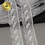 Кружево гипюр (плетёное) 45 мм, диз. 148, цв.04 св.серый, уп. 9 м, Kruzhevo