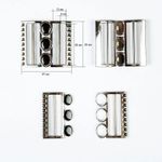 Пряжка-застежка 50 мм мет. эмаль никель, 2 шт, BIG