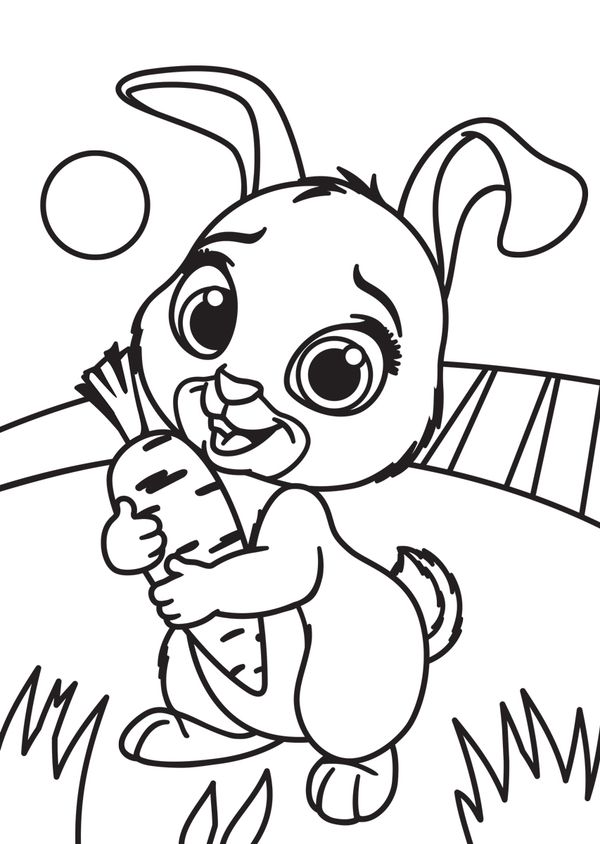 Набор для раскрашивания цветным песком №35 Кролик, 16.5х23 см, Hobbius SPT-01