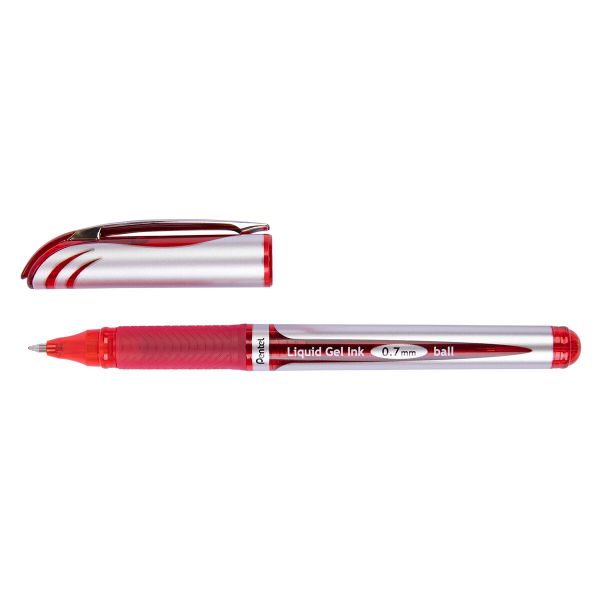 Ручка гелевая Energel 0.7 мм, 12 шт, BL57-BO красный стержень, Pentel