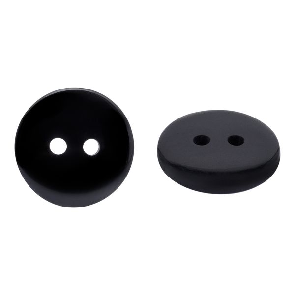 Пуговица супатная 24L (15мм) 2 прокола, пластик (s.black (черный глянец)), CB-K-15, 144 шт
