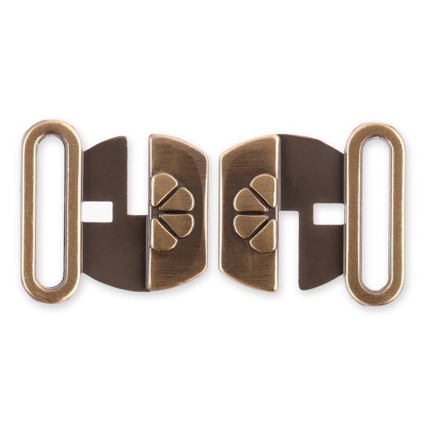 Застежки для купальника (бикини) металл 24х17 мм, 10 шт, №12 шлифованная бронза, Gamma GB 1303