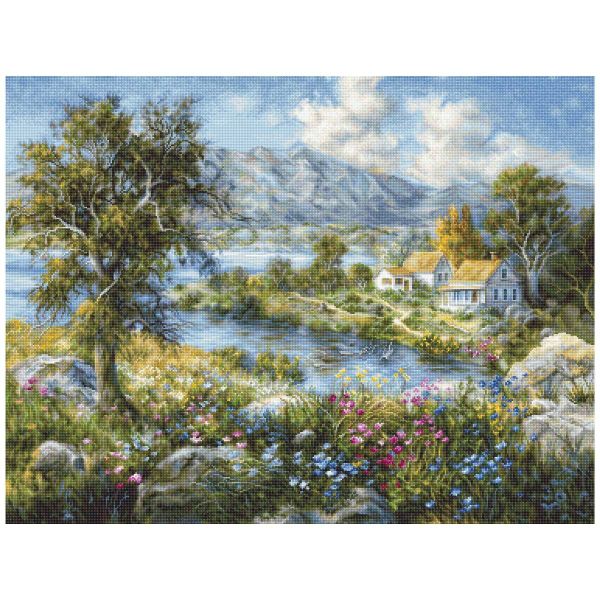 Набор для вышивания нитками Luca-S, Зачарованный коттедж, 54х41 см