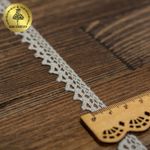 Кружево вязаное (тесьма) 10 мм / 10 метров, диз. 946, цв.22 серый лен, Kruzhevo