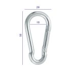 Карабин металл 18.0 мм (58х29 мм), 10 шт, 04 никель, Gamma GH 119/25/10