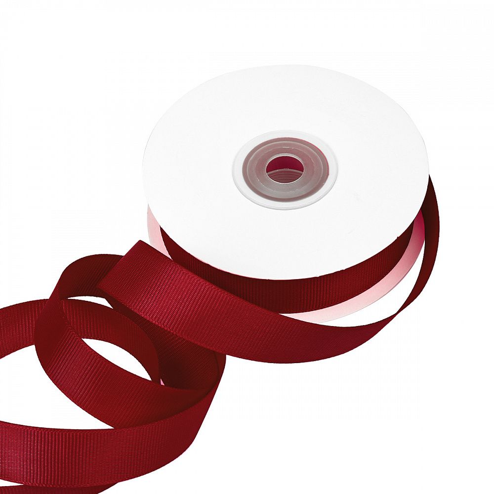 Лента репсовая (в рубчик) 20.0 мм / 22.8±1 метра, 260 бордовый, Magic4Hobby