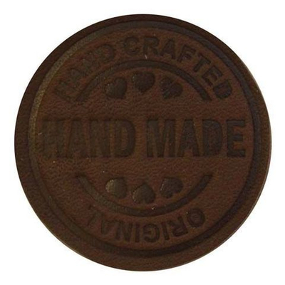 Термоаппликация из кожи Hand Made D3,4см, 100% кожа, 40 светло-коричневый