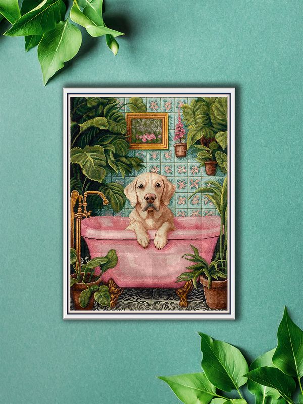 Набор для вышивания нитками Panna J-7545, Водные процедуры, 22х29.5 см