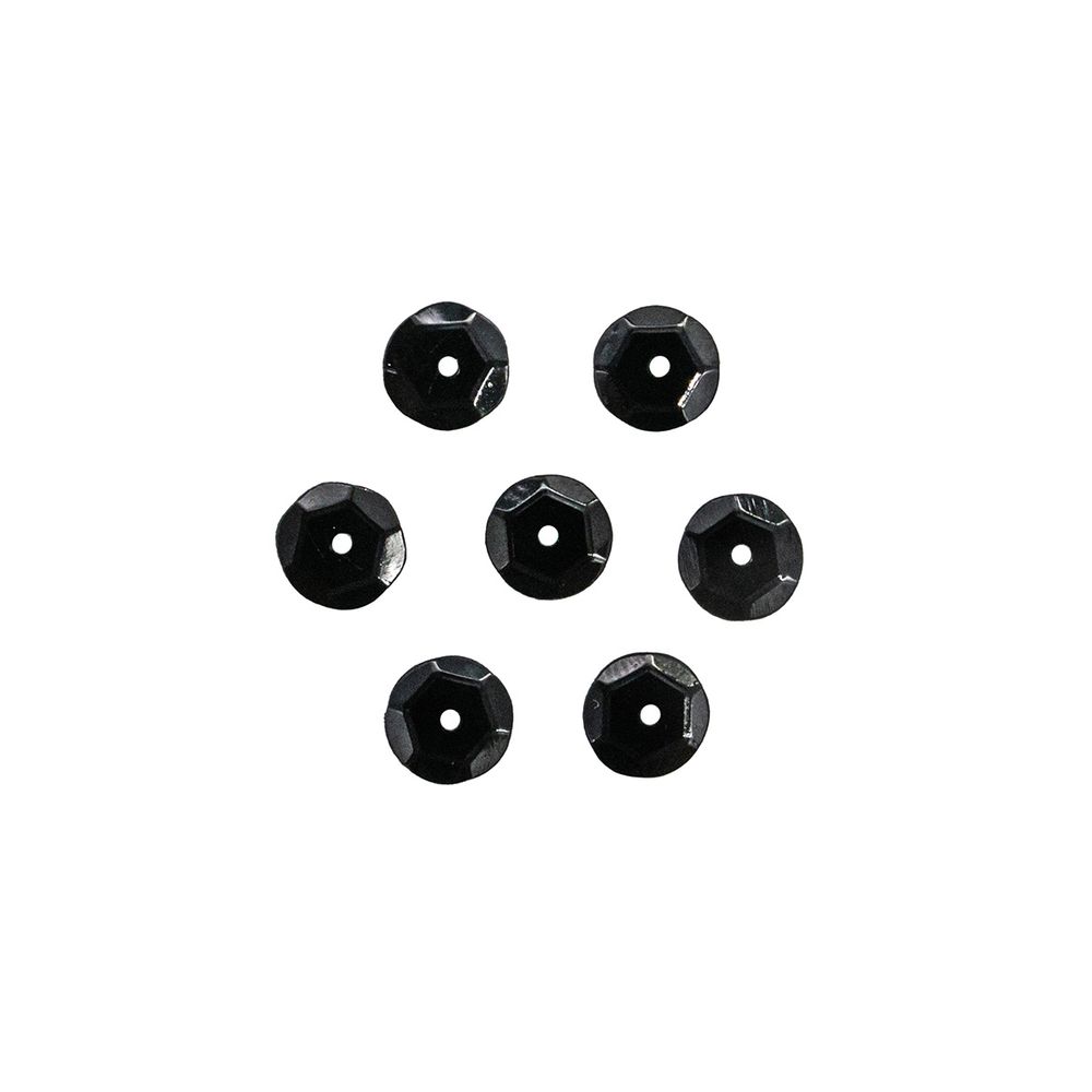 Пайетки граненые 6 мм, упак. 10 гр, Астра, 0109 черный матовый, уп.10 шт