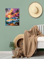 Кристальная (алмазная) мозаика Фрея ALPD-310, на подрамнике, Закат над океаном, 40х50 см