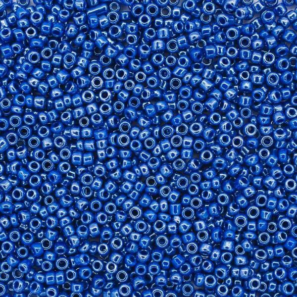 Бисер Astra&Craft 11/0 (2.1 мм), 200 г (10х20 г), цв. 128 синий/непрозр.глянцевый