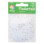 Пайетки фигурные снежинки, 24 мм, упак. 10 гр, Астра, L010 белый матовый, уп.10 шт