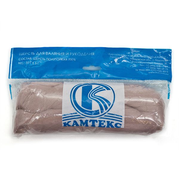 Шерсть для валяния Камтекс Лента для валяния п/тонкая 1х50 г, (25-28 мкр), 2.1 м, 174 т.орхидея