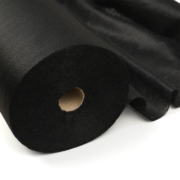 Флизелин клеевой точечный нитепрошивной 44 г/м², цв.черный, шир.90см, 100м