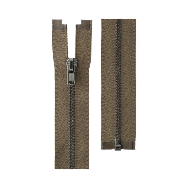 Молния металл Т3 (3 мм) 1 зам., разъем., 40 см, черн.никель, 287 серо-коричневый, ZIP 3B Gamma, 10 шт