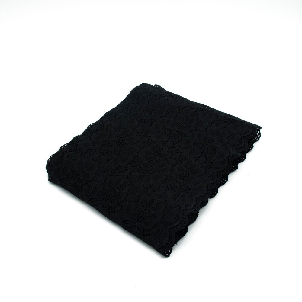 Кружево бельевое эластичное 210 мм / 10 м, черный