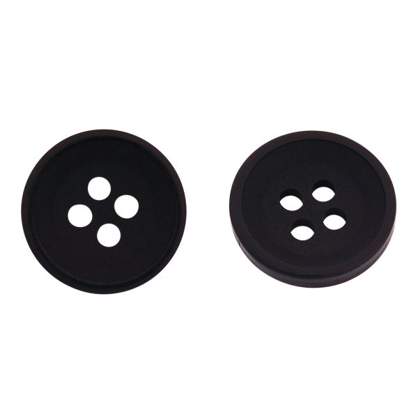 Пуговицы 4 прокола черная пластик 24L=15 мм, 72 шт, CNA095