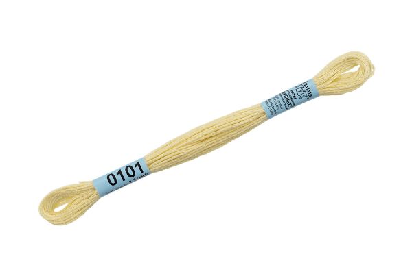 Мулине Gamma 100% хлопок, цв.0101 бл.желтый, 24 мотка по 8 метров