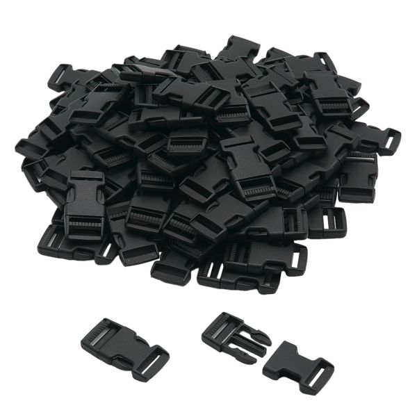 Фастекс (пряжка трезубец) пластик 20 мм, 100 шт, черный, 676151