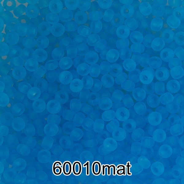 Бисер Preciosa 10/0 (2.3 мм), 500 г, 60010 mat (Ф637) голубой мат.