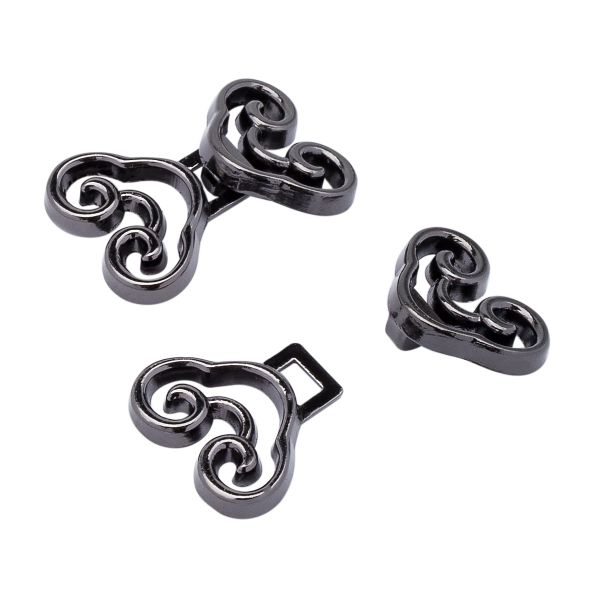 Крючки пришивные декоративные 24х15 мм, олово (чер.никель)), 6 шт