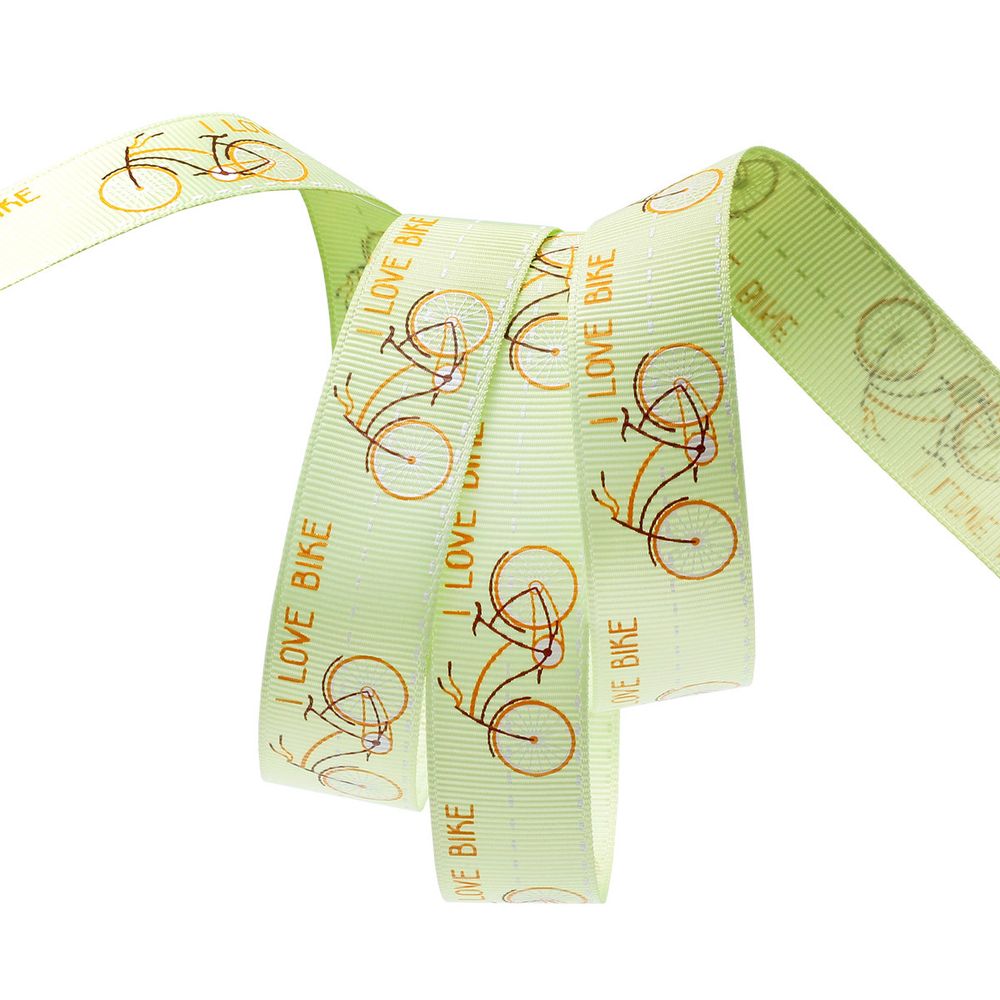 Лента репсовая (в рубчик) PREMIUM Велосипед 22 мм, 22,5м (520 св.зеленый)