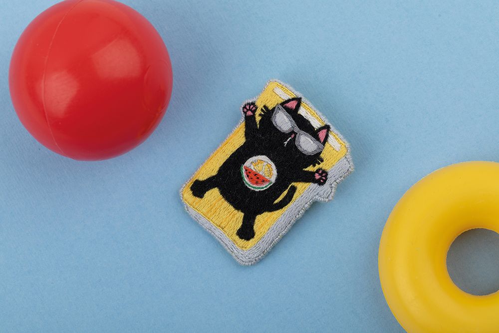 Набор для вышивания нитками Panna Живая картина JK-2341, Брошь. Котик на отдыхе, 4х5 см