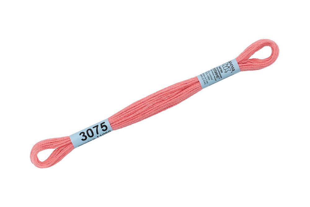 Мулине Gamma 100% хлопок, цв.3075 яр.розовый, 24 мотка по 8 метров