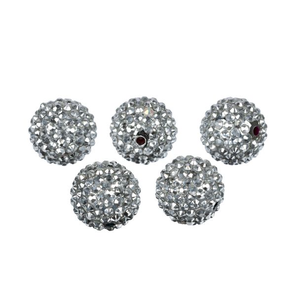 Бусины пластик ⌀22 мм, 5 шт, №03 серебро, Zlatka BWR-22