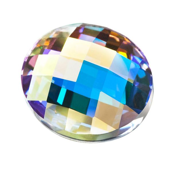 Стразы неклеевые стекло 10 мм, 24 шт, перламутр (crystal AB), Preciosa 438-11-302