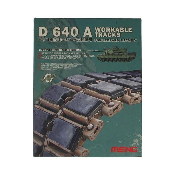 Модель сборная: траки, В 640 A WORKABLE TRACKS FOR LEOPARD 1 FAMILY 1/35, Meng SPS-016
