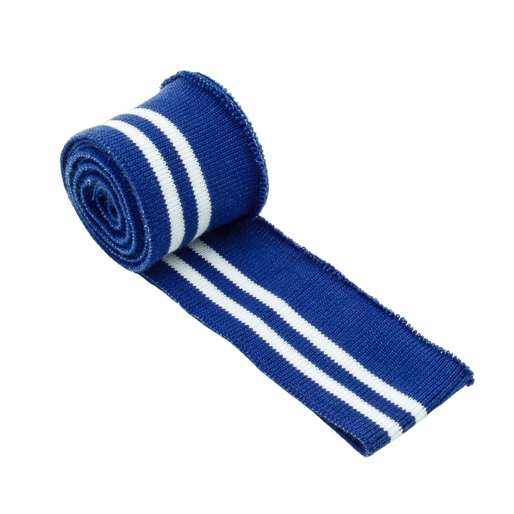 Подвяз (довяз) трикотажный с полосками 4 см / 1 метр, голубой, 3AR2876