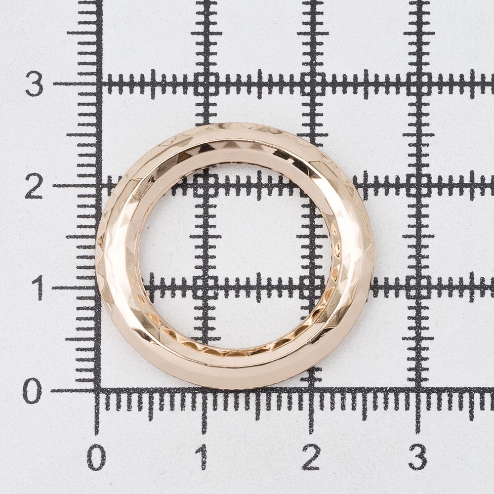 Кольцо литое металл in ⌀18 мм (25 мм внешн.), граненое (Gold золото), 4 шт, MB199