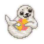 Алмазная (кристальная) мозаика Фрея, магнит Тюлень, 9х9 см