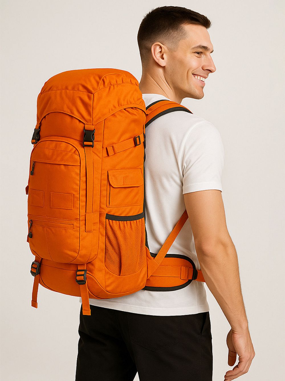 Оксфорд 200D PU1000 78 г/м², 150 см / 5 метров, ОКС.TBY200D.580.5, 580 неон оранжевый