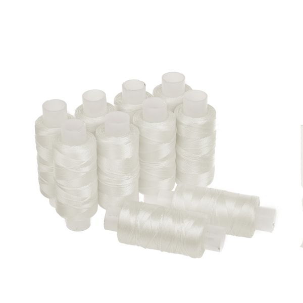 Нитки для бисера белый 300м наб. 10 шт