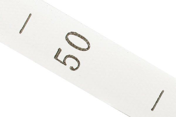 Этикетка-размерник п/э, размер 50 белый 10х25 мм, 300 шт