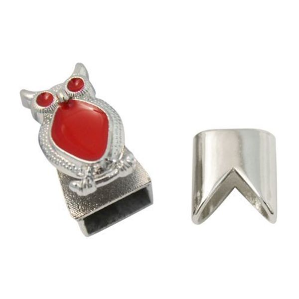 Замок декоративный, 11х18 мм, упак., 2 шт, Астра, серебро/красный