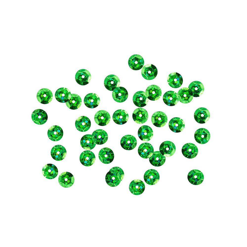 Пайетки граненые 6 мм, упак. 10 гр, Астра, 50104 зеленый голограмма, уп.10 шт
