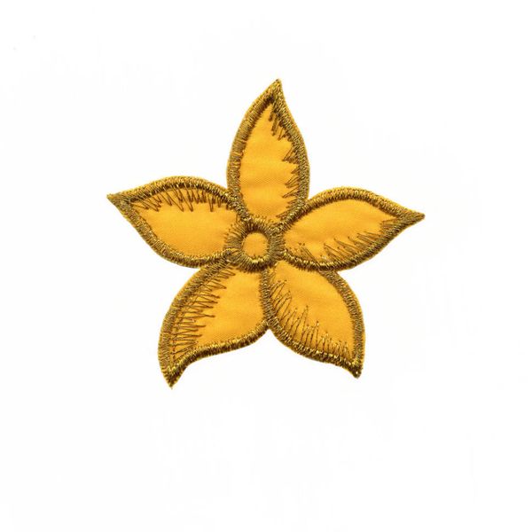 Термоаппликация Цветок, 62х60мм (10 шт) (золото), 13815