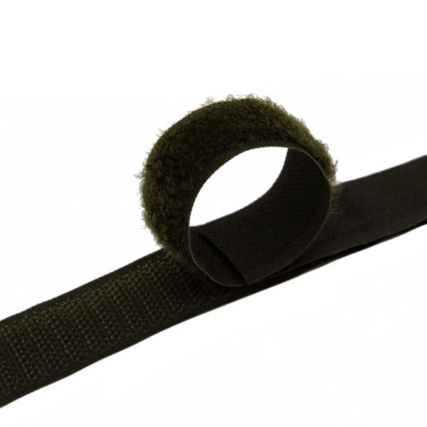 Лента контактная липучка (велкро) пришивная фасовка 20 мм / 25 см, 12 хаки, /пара/, Hobby&Pro, кач.