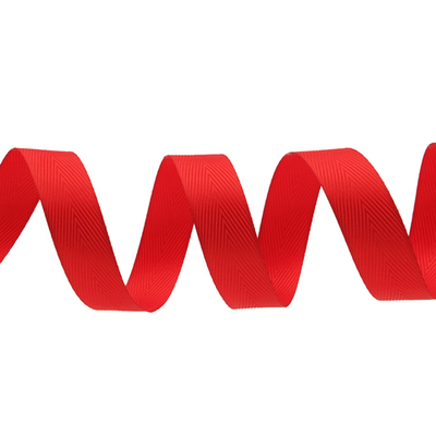 Лента декоративная ёлочка 25.0 мм / 20±1 метров, красный