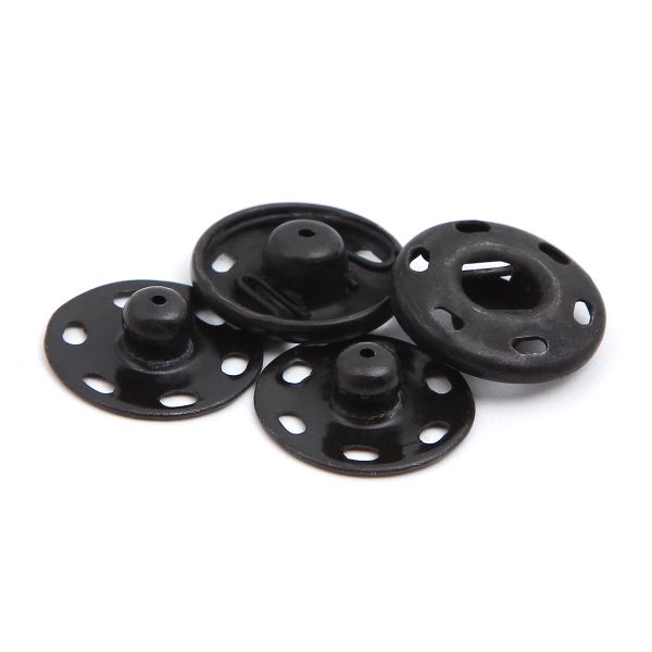 Кнопка пришивная металл ⌀18.0 мм, сталь, черные, 2 шт, Pony