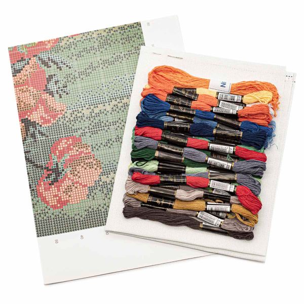 Набор для вышивания нитками Hobby&Pro, Букет маков, 24,5х35 см