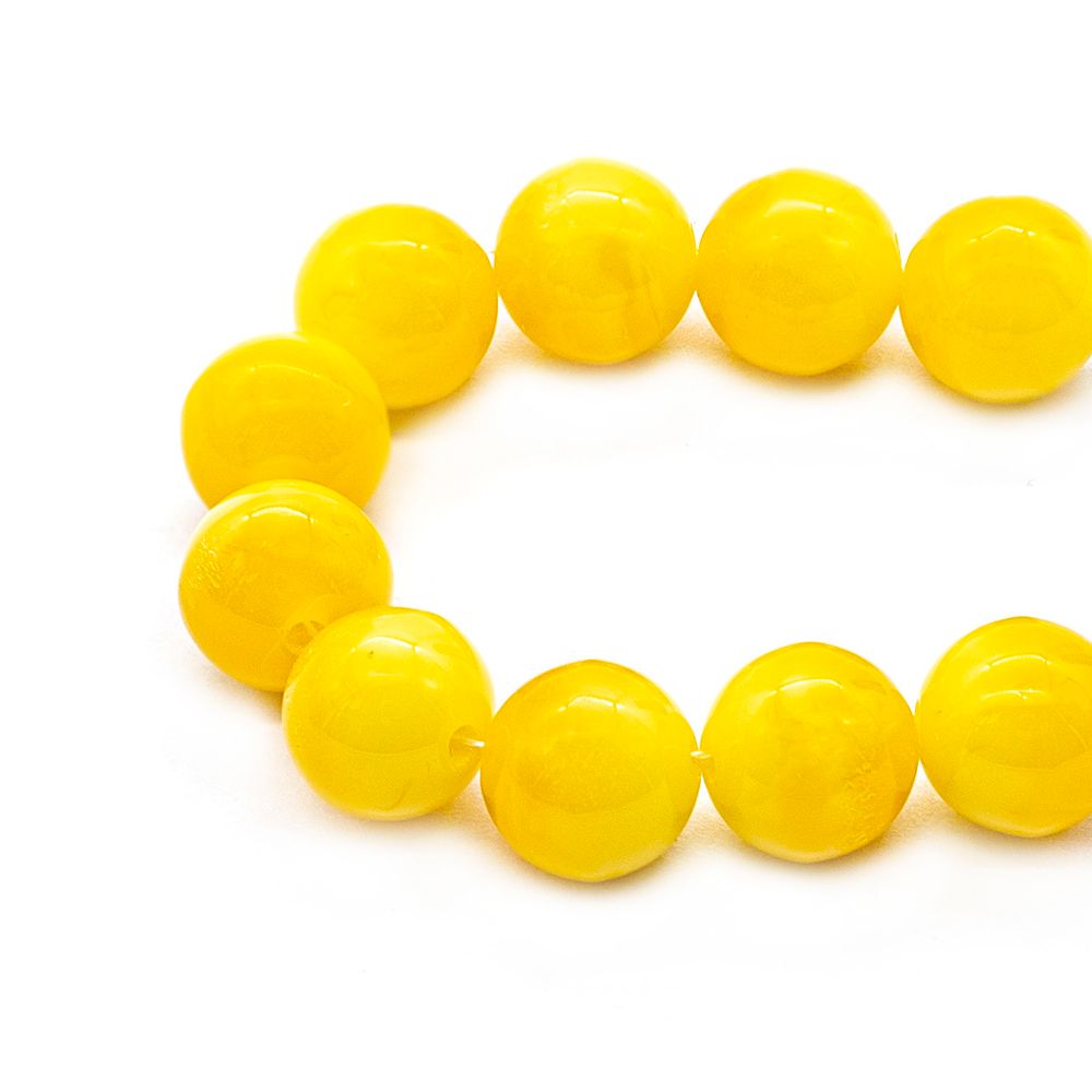 Бусины из смолы, имитация камня 11 мм, 10 шт в упак, ж.янтарь /TOS/