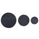 Набор заплаток пришивных из кожи, круг ⌀4см, 6см и 8см, с перфорацией, 3 шт, 100% кожа (05 темно-синий), 9401