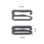 Крючки для купальника металл 15.0 мм, черный никель, 915.SW, 100 шт