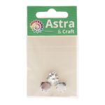 Хрустальные стразы в металлических цапах треугольные (Серебро) Белый 12 мм 3 шт/упак, ТЦ012НН12