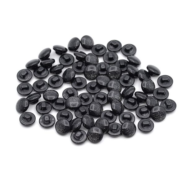 Пуговицы на ножке 22L (14мм), пластик (Blk-02 черный), 72 шт, CR P-45